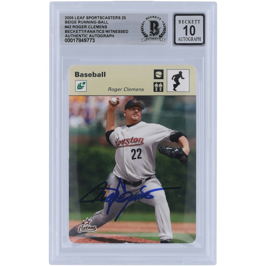 Roger Clemens Autographed 2005 Leaf Sportscasters Trading Card: $349.99 Roger Clemens Autographed 2005 Leaf Sportscasters Trading Card: $349.99