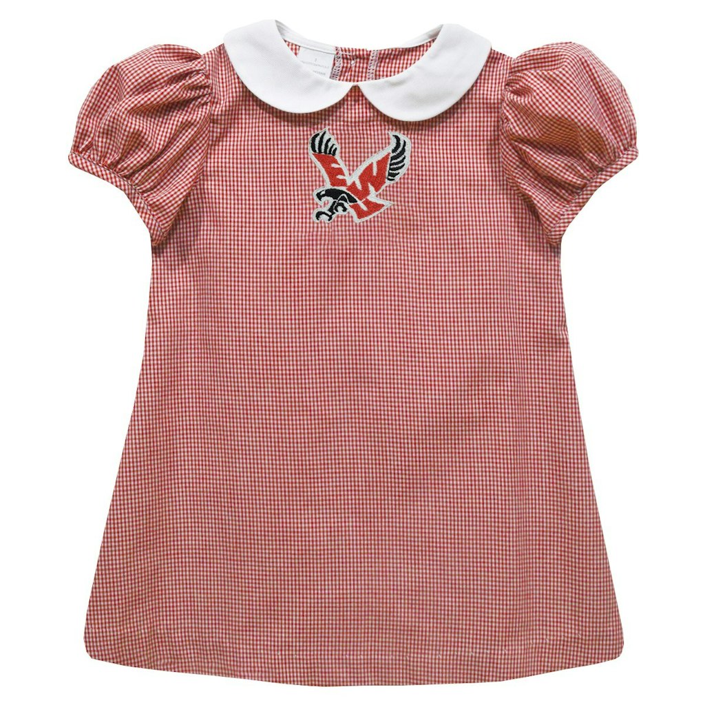 Vive La Fete Girls Toddler Eastern Washington Eagles Gingham A-Line Dress: $48.99