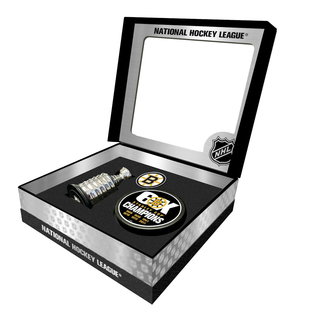 Boston Bruins Stanley Cup Champions Mini Replica Cup and Puck Set: $84.99