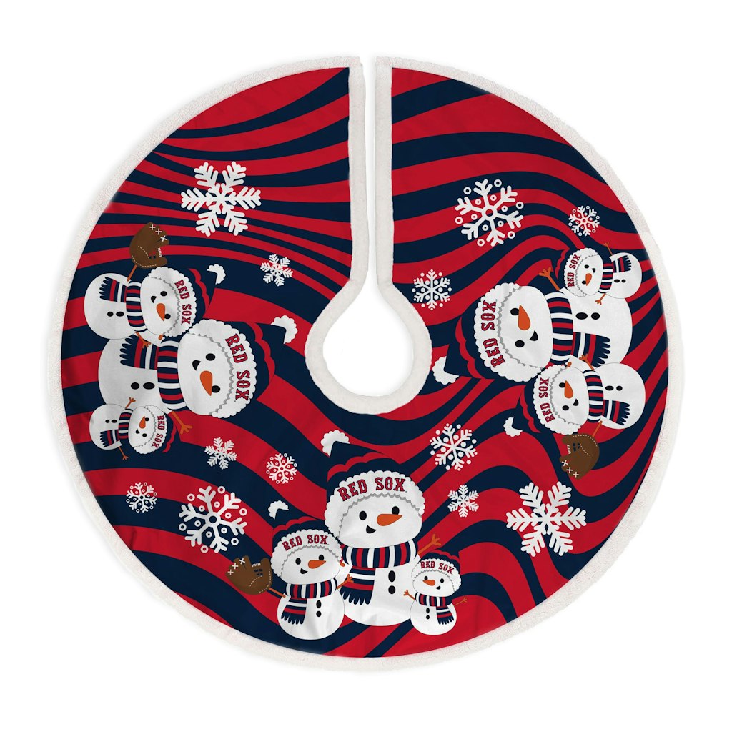 Boston Red Sox Snowman Sherpa Christmas Tree Skirt: $34.99