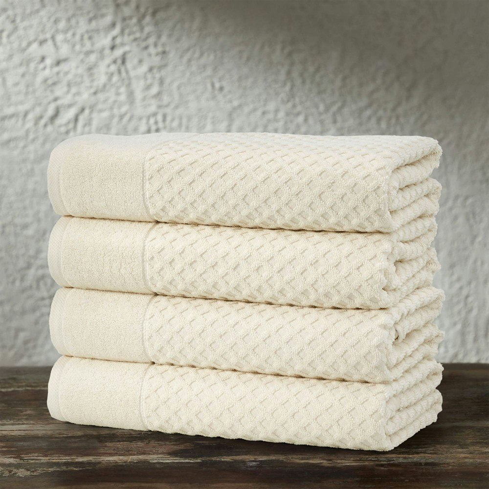 Isla Jade Diamond Textured Cotton Bath Towel 4-Piece Set: $55.99 Isla Jade Diamond Textured Cotton Bath Towel 4-Piece Set: $55.99