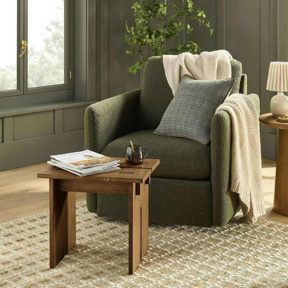 Hearth & Hand with Magnolia 18-inch Wooden Stool or Ottoman: $69.99