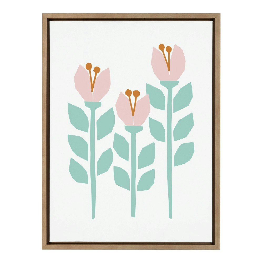 18" x 24" Sylvie Scandi Paper Flowers Framed Canvas Wall Art: $54.99