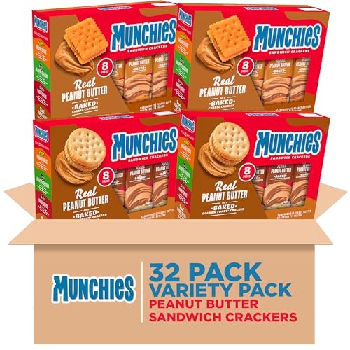 Munchies Peanut Butter Sandwich Crackers Variety Pack 128-Count: $12.56 Munchies Peanut Butter Sandwich Crackers Variety Pack 128-Count: $12.56