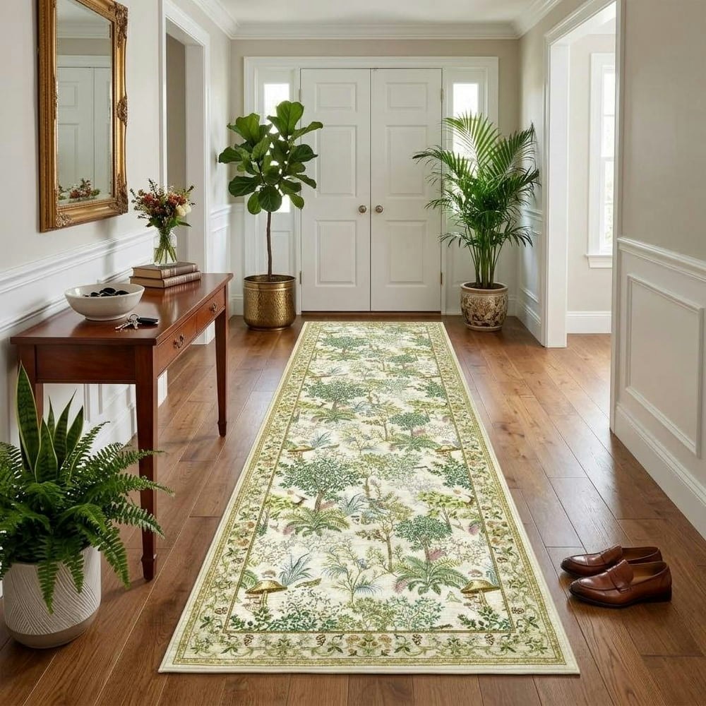 Hiweaver 2' x 6' Forest Botanical Washable Runner Rug: $31.46 Hiweaver 2' x 6' Forest Botanical Washable Runner Rug: $31.46