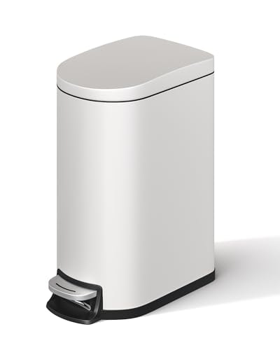 GarveeHome 2.6-Gallon Slim Stainless Steel Step-On Trash Can: $32.99