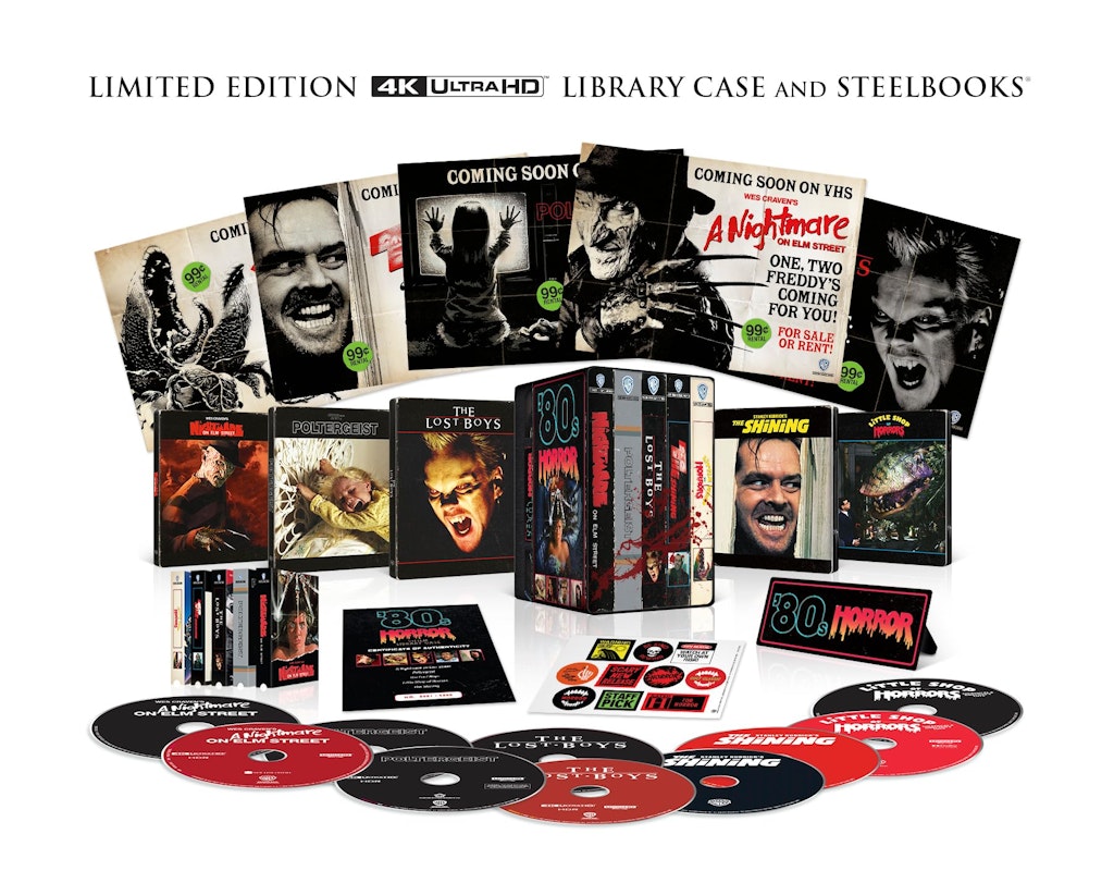 Upcoming: 80's Horror 5-Film Steelbook Library Case 4K Ultra HD + Blu-ray + Digital Set: $145 Upcoming: 80's Horror 5-Film Steelbook Library Case 4K Ultra HD + Blu-ray + Digital Set: $145