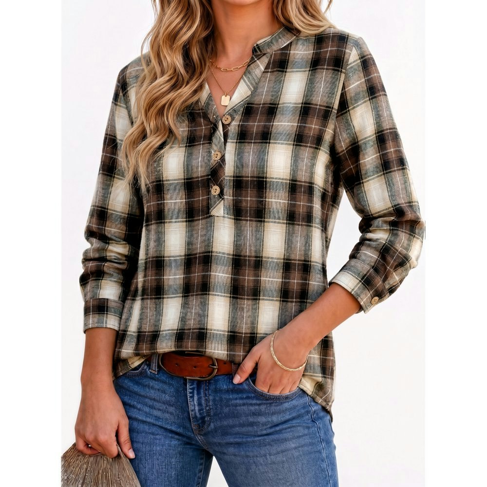Fantaslook Women's Flannel Plaid Button-Down Shirt: $14.99 Fantaslook Women's Flannel Plaid Button-Down Shirt: $14.99