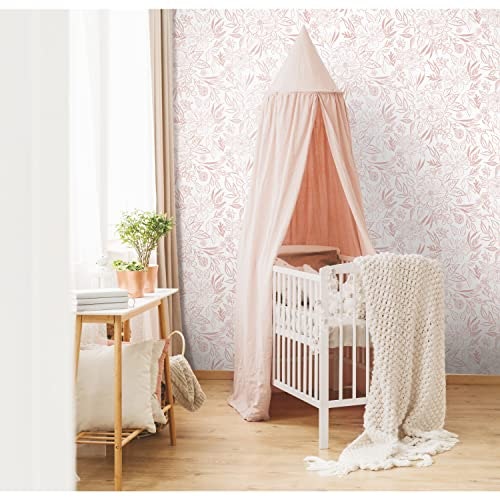 RoomMates Pink Floral Sketch Peel and Stick Wallpaper: $18.78 RoomMates Pink Floral Sketch Peel and Stick Wallpaper: $18.78