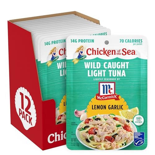 Chicken of the Sea Lemon Garlic Wild Caught Light Tuna 2.5oz 12-Pack: $8.81 Chicken of the Sea Lemon Garlic Wild Caught Light Tuna 2.5oz 12-Pack: $8.81