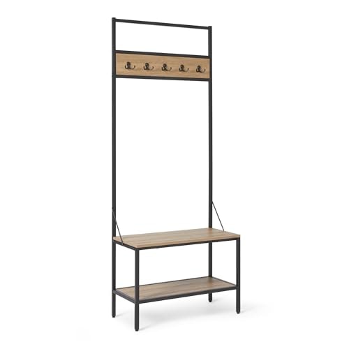 Amazon Basics Entryway Bench with Coat Hooks and Shoe Storage: $40.74 Amazon Basics Entryway Bench with Coat Hooks and Shoe Storage: $40.74