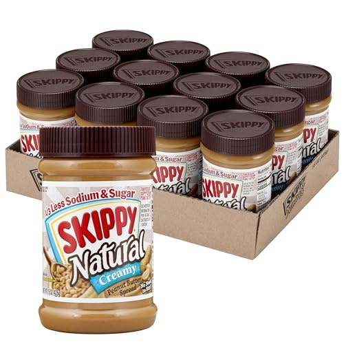 Skippy Natural Creamy 1/3 Less Sodium and Sugar Peanut Butter 15-oz. Jar 12-Pack: $26.01 Skippy Natural Creamy 1/3 Less Sodium and Sugar Peanut Butter 15-oz. Jar 12-Pack: $26.01