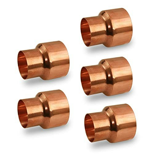 SupplyGiant 3/4" x 1/2" Reducing Copper Coupling Fitting: $5.31
