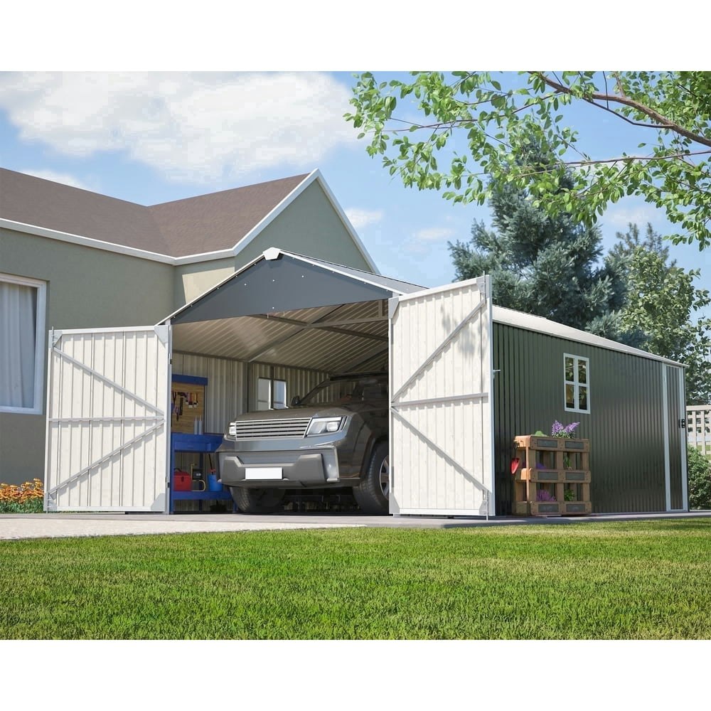Lzbeitem 20x12-Foot Outdoor Metal Garage Shed: $1,013.99 Lzbeitem 20x12-Foot Outdoor Metal Garage Shed: $1,013.99