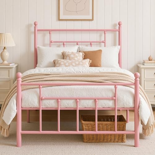 Vecelo Victorian Twin Metal Platform Bed Frame: $58.30 Vecelo Victorian Twin Metal Platform Bed Frame: $58.30