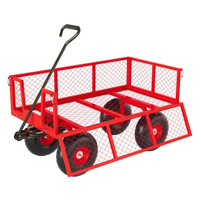 Garvee Heavy Duty Steel Garden Wagon Cart w/ Removable Sides for $75 + free shipping
