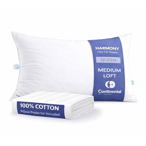 Continental Bedding Harmony Queen Medium Down Pillow and Protector Bundle: $61.55 Continental Bedding Harmony Queen Medium Down Pillow and Protector Bundle: $61.55