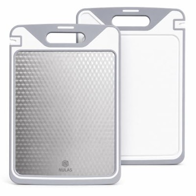 Nulas 15.2" x 10.2" Double-Sided Stainless Steel Cutting Board for $12 + free shipping w/ Prime