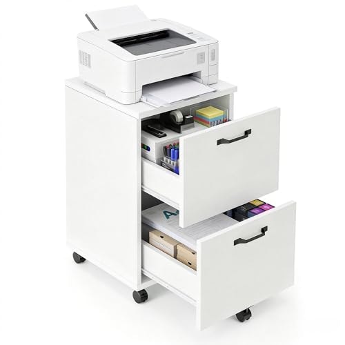 2-Drawer Rolling Wood Filing Cabinet: $57.99