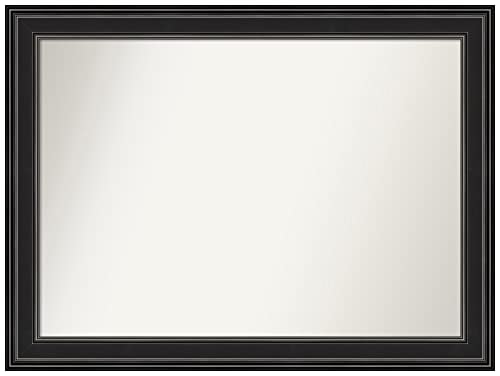 Amanti Art 33x44-inch Ridge Black Rectangle Wall Mirror: $258.29