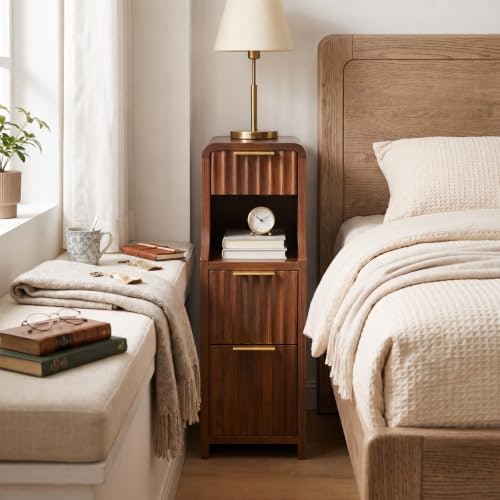 Fluted 3-Drawer Narrow Side Table: $71.99 Fluted 3-Drawer Narrow Side Table: $71.99