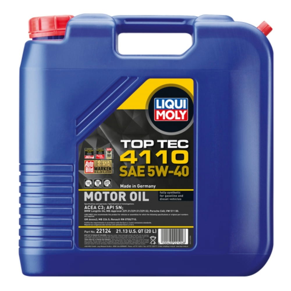 Liqui Moly Top Tec 4110 5W40 Motor Oil 20L: $209.88 Liqui Moly Top Tec 4110 5W40 Motor Oil 20L: $209.88