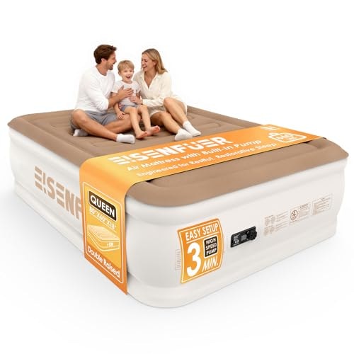 Eisenfuer 18" Queen Air Mattress with Built-in Pump: $63 w/ Prime