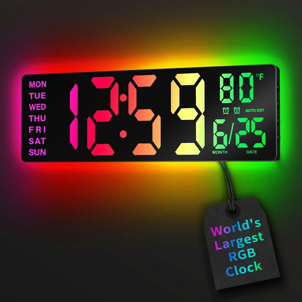 16.5" Large Digital Wall Clock: $31 16.5" Large Digital Wall Clock: $31