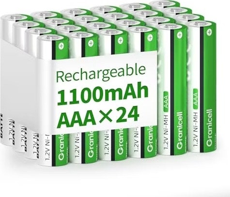 Granicell NiMH Rechargeable AAA Batteries 24-Pack: $12.49