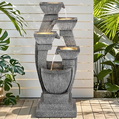 Ultym 40.5-inch 4-Bowl LED Cascading Outdoor Fountain: $222.99 Ultym 40.5-inch 4-Bowl LED Cascading Outdoor Fountain: $222.99