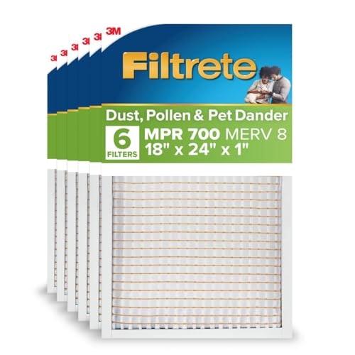 Filtrete 18x24x1 MPR 700 MERV 8 Pleated Air Filter 6-Pack: $55.32 Filtrete 18x24x1 MPR 700 MERV 8 Pleated Air Filter 6-Pack: $55.32