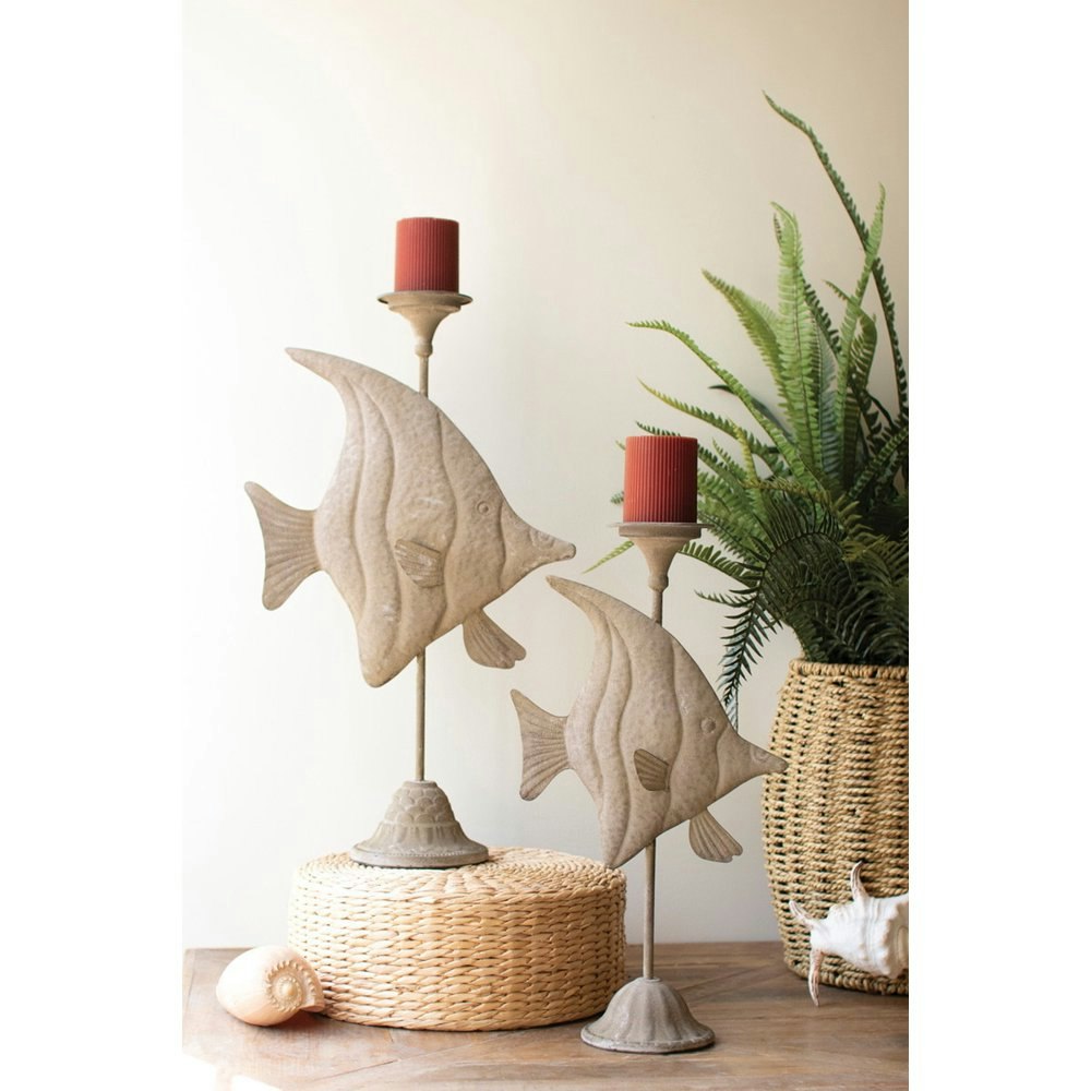 Kalalou 26-Inch Fish Candle Holders 2-Pack: $81.64