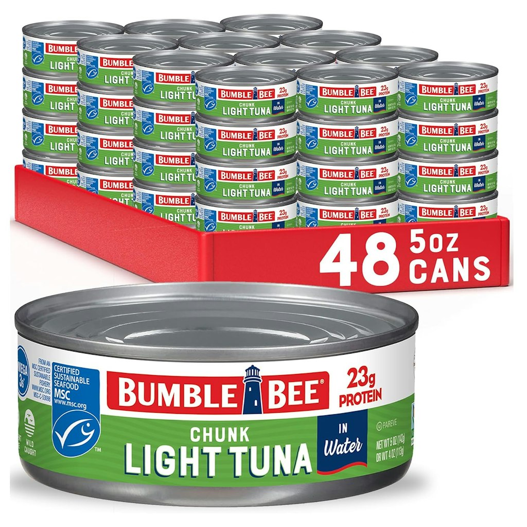 Bumble Bee Chunk Light Tuna in Water 5-oz. Can 48-Pack: $24 Bumble Bee Chunk Light Tuna in Water 5-oz. Can 48-Pack: $24