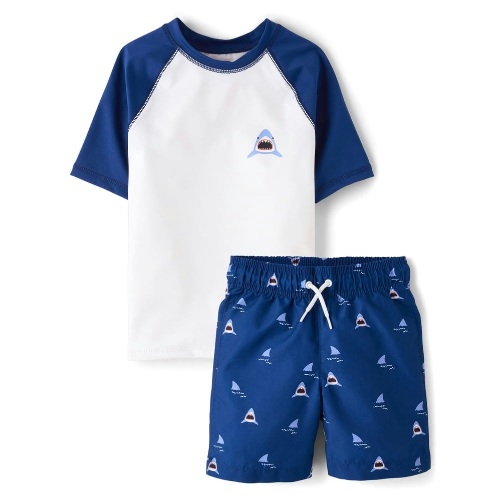 The Children's Place Boys Shark Rashguard Swim Set 2-Piece: $21.48 The Children's Place Boys Shark Rashguard Swim Set 2-Piece: $21.48