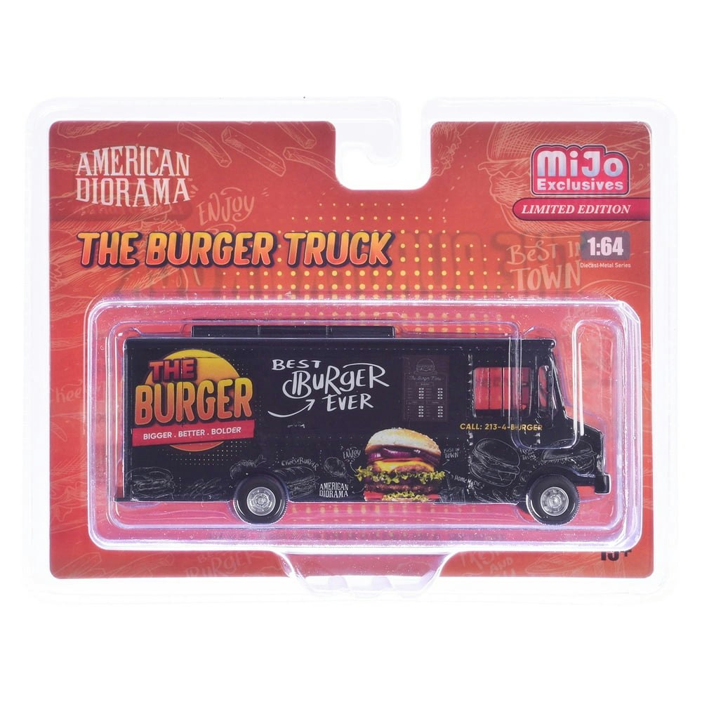 American Diorama 1/64 Scale Burger Food Truck Diecast Model: $20.19