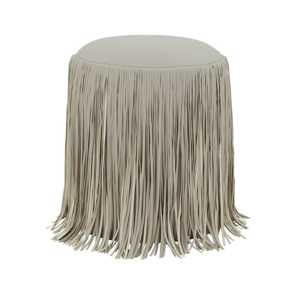 Tov Furniture Shag Me Grey Vegan Leather Ottoman: $90.33 Tov Furniture Shag Me Grey Vegan Leather Ottoman: $90.33