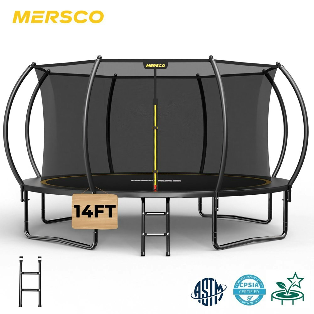 Mersco 14-Foot Trampoline with Enclosure and Ladder: $269.99