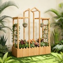 Latitude Run Wooden Planter Box Garden Bed w/ Trellis for $36 + free shipping