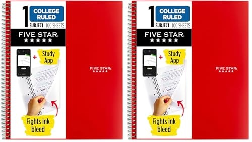 Five Star 1-Subject College Ruled Spiral Notebook 2-Pack: $5.94 Five Star 1-Subject College Ruled Spiral Notebook 2-Pack: $5.94