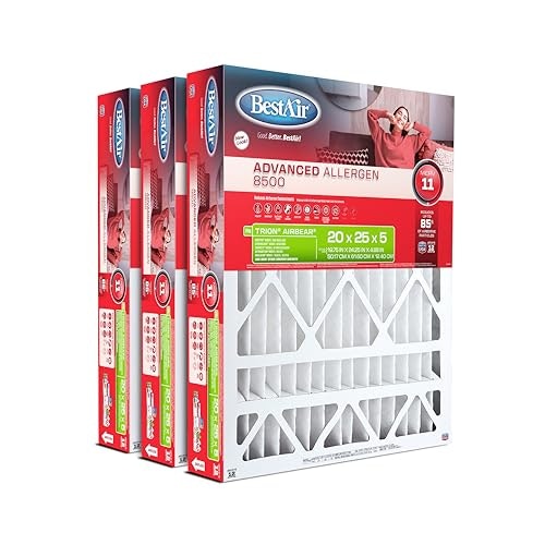 BestAir 20x25x5 MERV 11 AC Furnace Air Filter 3-Pack: $61.99 BestAir 20x25x5 MERV 11 AC Furnace Air Filter 3-Pack: $61.99