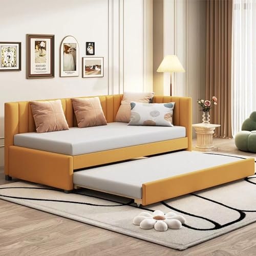 Merax Twin Size Upholstered Daybed with Trundle: $266.99 Merax Twin Size Upholstered Daybed with Trundle: $266.99