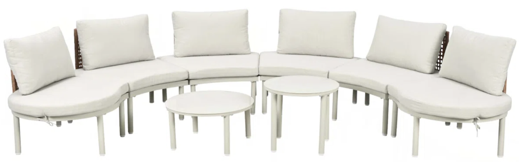 Ebern Designs Perica 8-Piece Curved Outdoor Sectional Set: $326 Ebern Designs Perica 8-Piece Curved Outdoor Sectional Set: $326