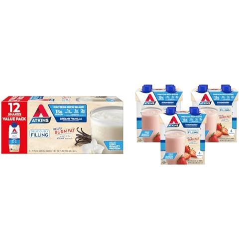 Atkins Creamy Vanilla and Strawberry Protein Shake 12-Pack: $30.35 Atkins Creamy Vanilla and Strawberry Protein Shake 12-Pack: $30.35