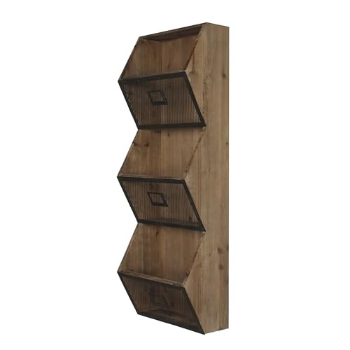 Kate and Laurel Burdock Rustic Wood and Metal Wall Storage Pockets: $46.99 Kate and Laurel Burdock Rustic Wood and Metal Wall Storage Pockets: $46.99