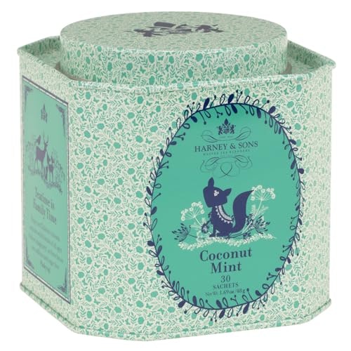Harney & Sons Organic Coconut Mint Herbal Tea 30-Sachet Tin: $13.88 Harney & Sons Organic Coconut Mint Herbal Tea 30-Sachet Tin: $13.88