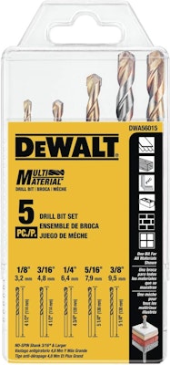 DeWalt Multi-Material 5-Piece Drill Bit Set for $17 + free shipping w/ Prime