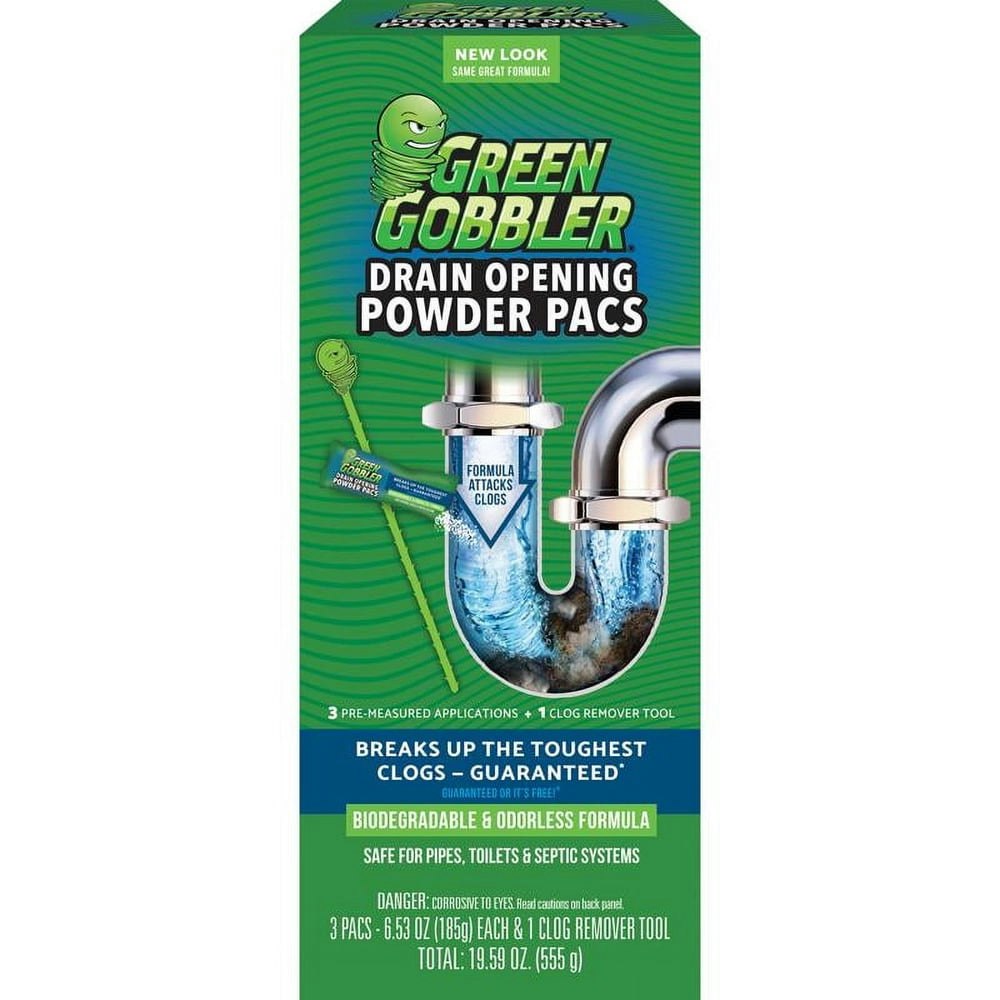 Green Gobbler Ecoworks Powder Drain Opener 6.53-oz. Pac: $19.21 Green Gobbler Ecoworks Powder Drain Opener 6.53-oz. Pac: $19.21