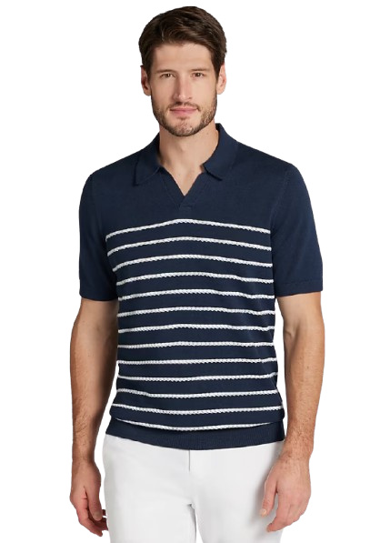 Jos. A. Bank Men's Tailored Fit Engineered Stripe Johnny Polo Sweater: $15