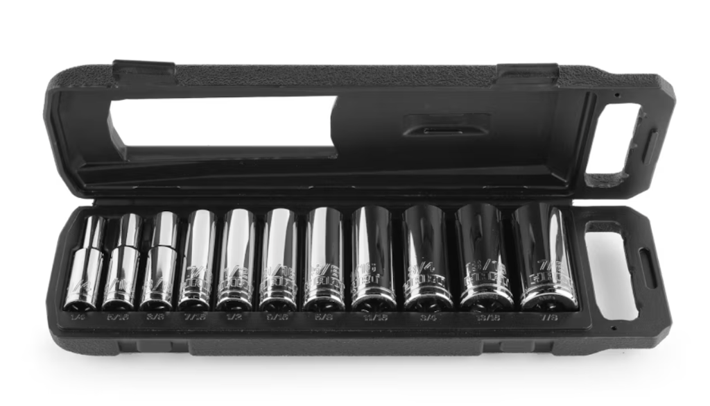 Hart 11-Piece 3/8" Deep Socket Set: $12