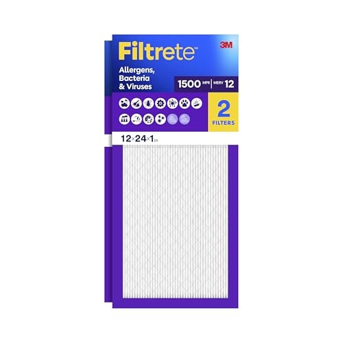 Filtrete 12x24x1 MERV 12 MPR 1500 Air Filter 2-Pack: $10.60 Filtrete 12x24x1 MERV 12 MPR 1500 Air Filter 2-Pack: $10.60